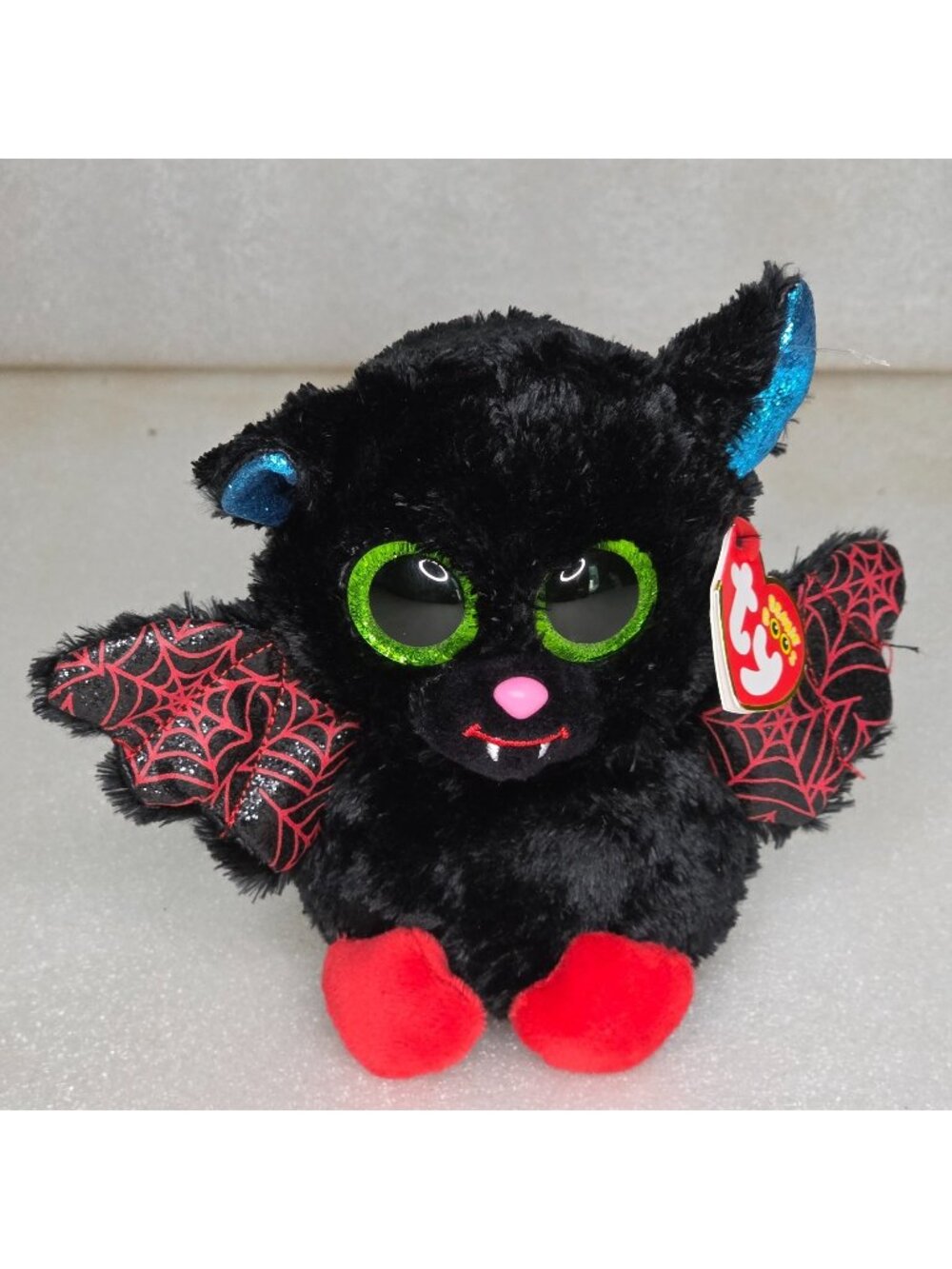Ty Beanie Boos Ophelia Halloween Bat Vampire Spiderweb Plush 6" New